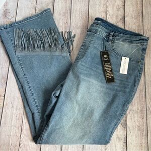 DG2 Diane Gilman Fringe Jeans NWT 2XT